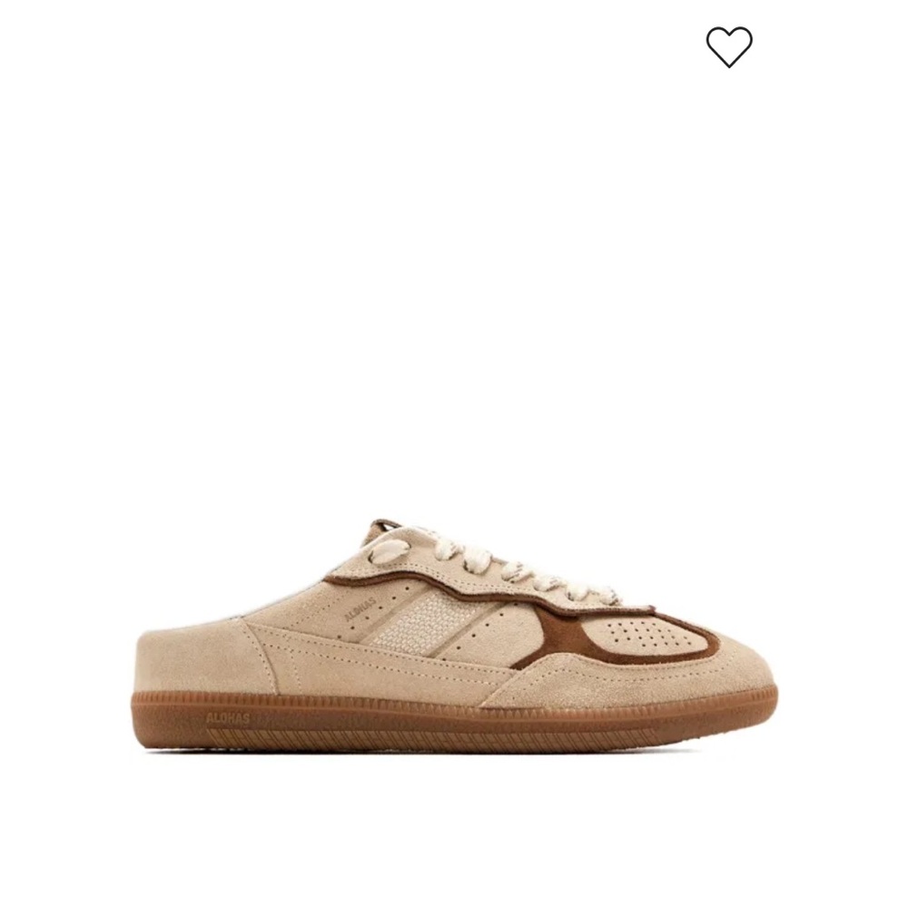 ALOHAS Beige and Brown Suede Sneakers
